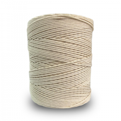 Corda Algodão Vivo Cru  2,0 mm - RL 1,0 Kg 100% algodão  