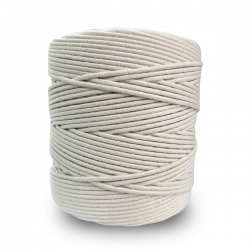 Corda Algodão Vivo Cru  4,0 mm - RL 1,0 Kg Rolo com  100 metros  