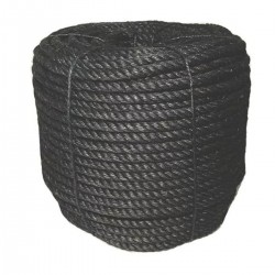 CORDA SISAL TORCIDA PRETA 10 MM 3/8 - 50 Metros
