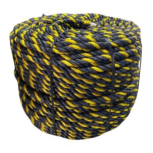 Corda Polietileno Torcida - Amar/preta 12 mm 220 Metros