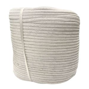 Corda Poliéster Trançada Pet Branca  08 mm Com  220 metros  