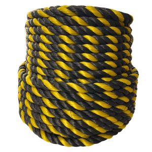 Corda Polietileno Torcida - Amar/preta 19 mm 220 Metros 