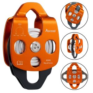 Polia Dupla Rolamen 30kn Escalada Rapel Resgate Tirolesa