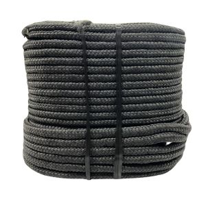 Corda Poliéster Trançada Pet Preta  14 mm Com 70 metros  