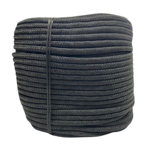 Corda Poliéster Trançada Pet Preta 12 MM Com 100 metros  