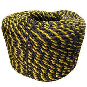 Corda Polietileno Torcida - Amar/preta 10 mm 220 Metros