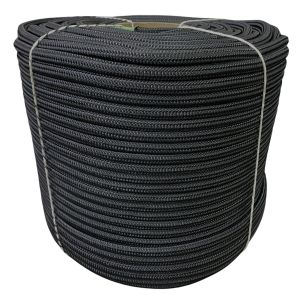 Corda Poliéster Trançada Preta 12,0 mm - Rolo com 220 Metros 