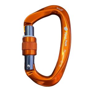 MOSQUETÃO D WOLF ALUMÍNIO TRAVA ROSCA ANODIZADO 28KN