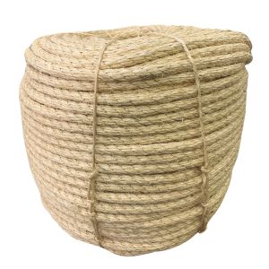 Corda Sisal Torcida Natural 14 mm - Rolo com 100 Metros