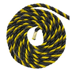 Corda Polietileno Torcida - Amar/preta 12 mm 50 Metros