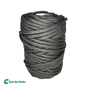 Corda Poliéster Trançada Preta  6,0 mm - RL 1,0 Kg- 40 metros  