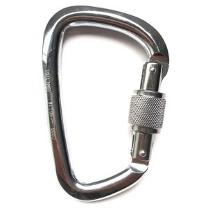 MOSQUETAO D ACO ASSIMETRICO LARGE TRAVA ROSCA 50KN CROMADO