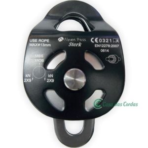 POLIA DUPLA ROLAMENTADA P/CORDA 13MM 36KN STERK